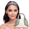 Sumolux Head Hair Scarf for Women Neck Purse Bag Handbags Scarf Like Silk - color: Black White Flowers