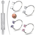 18g Horseshoe Nose Ring F136 Titanium for Women Internal Thread Double Gem Horse Shoe Nose Ring Hoop Cartilage Helix Tragus Earring Hoops Labret Lip Piercing Jewelry Small Septum Rings