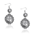 Rustic Couture's Western Earrings for Women Cowgirl Country Concho Dangling Western Statement Jewelry - color: B-Silver