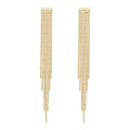BriLove Fashion Long Chandelier Tassel Fringe Dangle Drop Earrings for Wedding Women Party Prom Gold-Tone
