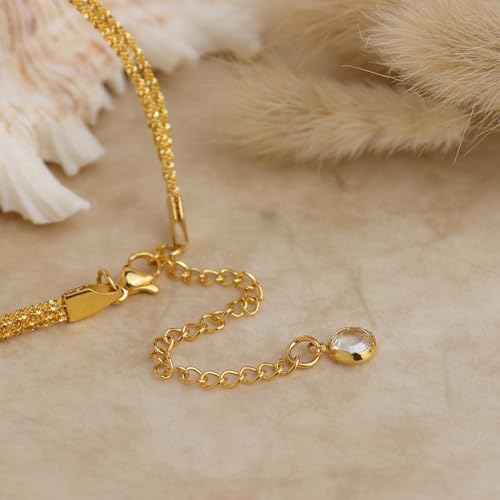 Dainty Gold Shell Pearl Charm Ankle Bracelet for Women Trendy non-Tarnish Adjustable Anklet Summer Beach Fashion Jewelry Gift - color: Gold Layered