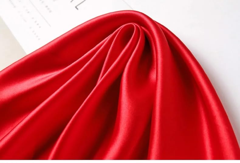 ANDANTINO 100% Silk Long Scarf-Women Large Oblong Shawls with Gift Packed - color: Solid Color-red