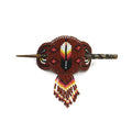 Beaded Hair Clips Native American Style Handmade Collection (Brown Feather) - color: Brown Feather