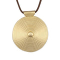 GelConnie Leather Necklaces Turquoise Long Boho Necklaces for Women Brown Chunky Circle Pendant Chocker Necklace Gold Sweater Necklace - style: Large Gold Pendant Necklace