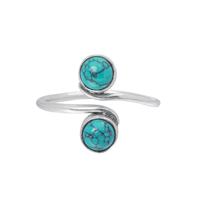 Turquoise Toe Ring Silver Overlay Feet finger Jewellery Gemstone Adjustable For Girls Women Handame Toe Ring Gift Jewellery