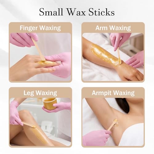 GOLD HONEY 800Pcs Wooden Eyebrow Wax Sticks for Hair Removal in Boxed, Wood Small Wax Sticks, Small Waxing Spatulas for Eyebrow, Lip, Face, Nose - Spa and Home Usage
