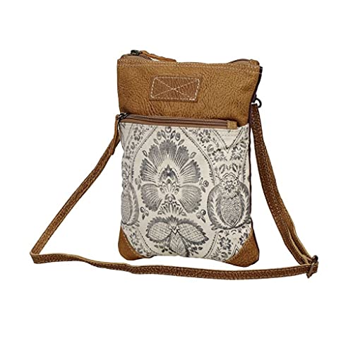 Myra Bag Floral Purses for Women - Genuine Leather and Canvas Floral Purse with Flower Print, Flower Handbags for Women - style: Soul Searcher Crossbody Bag