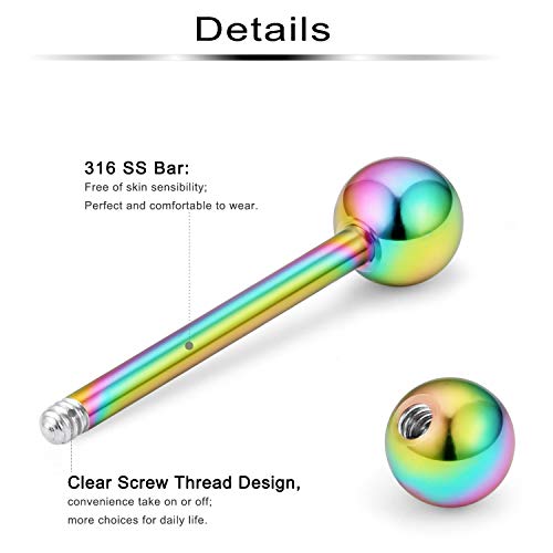 16Pcs Nipple Piercing Jewelry 14G Surgical Steel Nipple Rings Hoop Rings Retainer Piercing Jewelry for Women Men 14MM (9/16 Inch) - color: C:8 pairs/rainbow