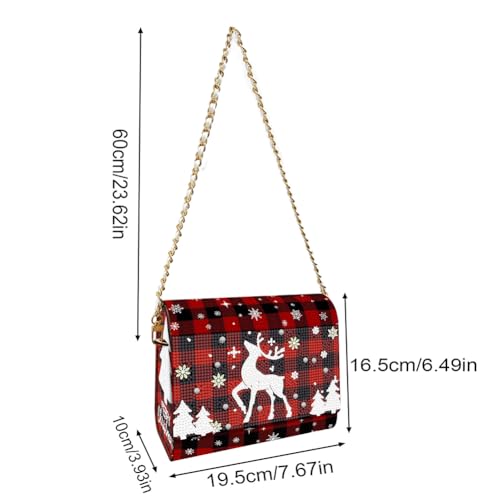 C'eitura Red Fawn Diamond Art Wooden Clutch Purse with Chain, 5D DIY Rhinestone Shoulder Bag Kit, Forest Animal Theme Wallet, Unique Gift for Girls, Women, Christmas Birthday Present - color: Skb214