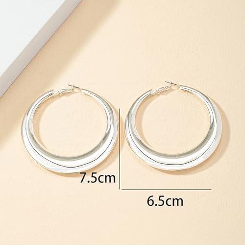 Large Hoop Earrings Lightweight Chunky Earrings for Women Chunky Earrings Big Hoop Earrings for Wedding - style: Hoop-S-02