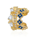 FETTERO Ear Cuff Earrings for Women Non Piercing 14K Gold Plated Ear Cuffs for Non Pierced Ears Clip on Cartilage Earring Ligthweight Fake Earrings | Single - style: Blue clover