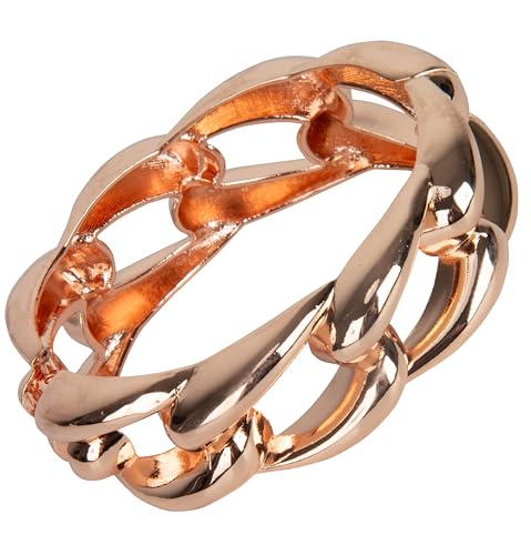 SPUNKYsoul Chain Link Buckle With Rhinestones Cuff Bracelet in Gold, Silver Rose Gold and Gun Metal for Women - style: Large Link Rose Gold