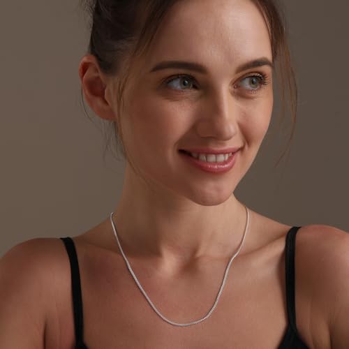 LeCalla 925 Sterling Silver Italian Jewelry Adjustable Chain Necklace, Sliding Bolo Chain Necklace for Women Slider Chain 14 to 24 Inch. - color: Curb Chain