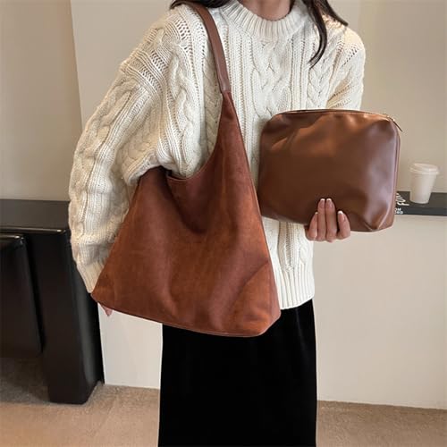 Straw Hobo Bag for Women 2026 Boho Woven Beach Purse Large Summer Straw Tote with Lining Black Raffia Shoulder Bag | straw material - color: Suede Hobo-brown