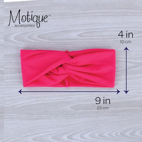 Motique Accessories Hot Pink Solid Twist Turband Headwrap Hair Band for Women - color: Hot Pink