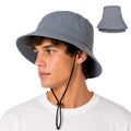 Water-Resistant Bucket Hat for Women Men Rain Hat UPF 50+ Boonie Sun Hat Foldable Summer Floppy Fishing Safari Hats - color: Grey