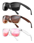 KALIYADI Womens-Sunglasses Polarized-Sunglasses for Women: Retro Trendy Sun Glasses With UV400 Protection for Driving Travel - color: Black+gradual Tea+sakura Powder