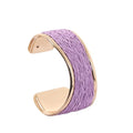 Raffia Colorful Chunky Cuff Bracelet For Women Statement Irregular Wave Vacation Tropical Beachy Spring Summer Wide Open Bangle Handmade Boho Costume Jewelry Accessories - color: Light purple