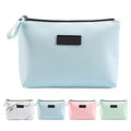 MAANGE Cosmetic Bags for Women Small Makeup Bag for Purse Pu Leather Makeup Pouch Travel Makeup Bag with Zipper Make Up Bag for Travelling - color: Blue