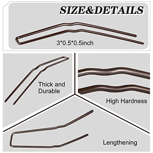 Waydress 36 Pieces U Shaped Hair Pins for Buns Bobby Pins for Women Thick Long Curly Hair Metal U Pin French Hairpin for Updo Bun Bobby Hairpins for Lady (3 Inches, Brown) - color: Brown, size: 3 Inch