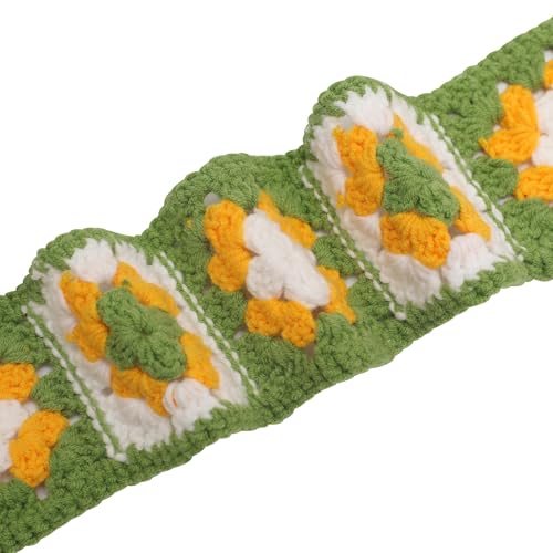 ZLYC Women Floral Headband Handmade Crochet Knit Vintage Hair Bands (Floral Green) - color: Floral Green