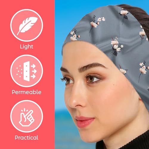 dscarf Womens Neck Scarf 21"x21" Small Square | Headband Scarf Ethnic Bandana Head Scarf Flowering Breathable Lightweight - color: Flowering Design 26
