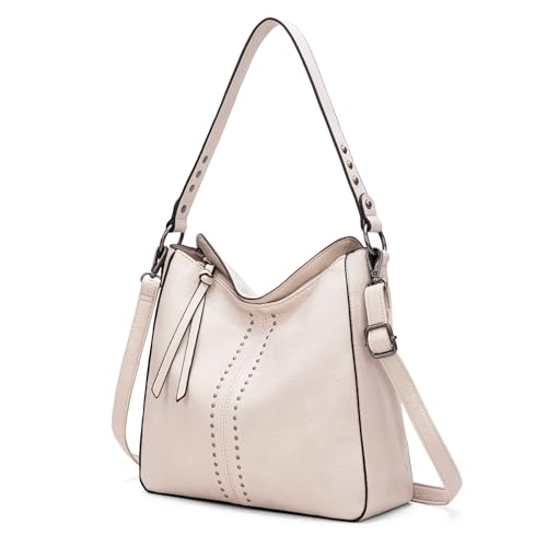 Montana West Hobo Bag for Women Crossbody Purse and Handbags Ladies Chic Shoulder Bags - color: Nude