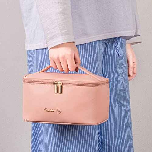 Meiyuuo Makeup Bag Large Cosmetic Bags for Women Girls Cute Travel Zipper Pouch Toiletry Organizer for Beauty Essentials Waterproof (Bright Blue) - color: Bright Blue