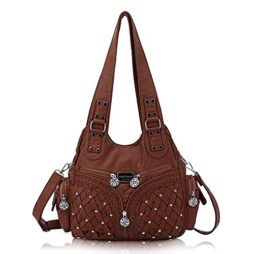 Angel Barcelo Purses for Women Large Shoulder Bag Soft Hobo Bags for Women - color: Stylish Brown