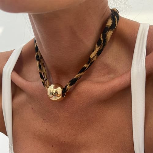 Scarf Necklace with Charm Gold Starfish Chunky Cross Heart Flower Pendants Bandana Charm Necklace Western Scarf for Women Boho Cowgirl Country Cowboy Accessories Beach Vacation Vacation Outfits Jewelry - color: A3-Scarf Necklace With Round Charm