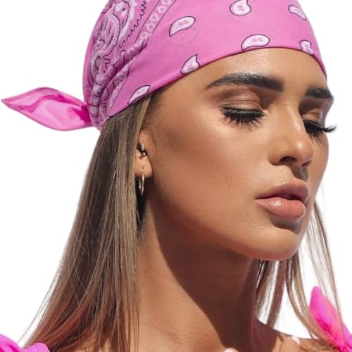 Amscan womens Paisley Bandana - color: Pink, size: 20" x 20", 1 Piece