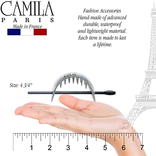 Camila Paris CP3345 French Bun Holder Cover Cap, Blue Hair Updo, Hair Pin Thru, No Slip Strong Hold Hair Clip for Women and Girls, Made in France - color: Blue