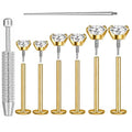 Uni-J Flat Back Stud Earrings for Women Hypoallergenic Surgical Stainless Steel Internal Thread Tragus Helix Cartilage Conch Nose Monroe Labret Medusa Piercing Jewelry /Be Equipped With Piercing Ball Grabber Tool(18G/20G - Gold/Silver/Black/Rose Gold) - c
