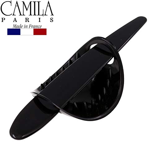 Camila Paris CP2644 French Hair Barrette with Stick, Hair Ponytail Holders, Amber, Slide Hair Pins for Buns Chignon, Strong Hold Hair Bun Clip, No Slip Hair Accessories for Women, Made in France - color: Black