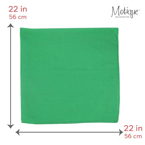 Motique Accessories Solid Color Bandana - Set of 6 Bandannas - color: Kelly Green