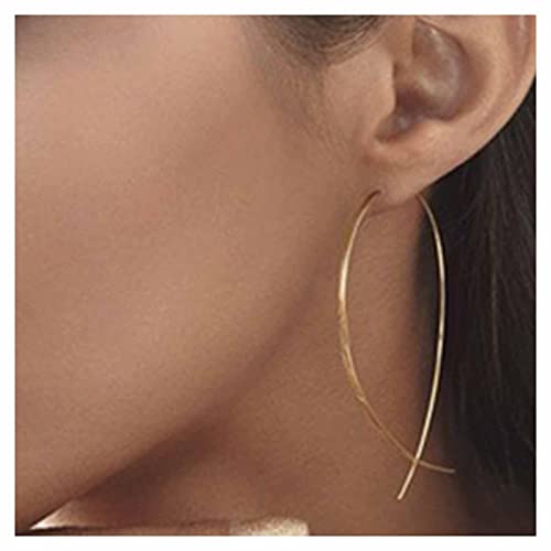 Boho Thin Arch Hoop Earrings Gold Threader Wire Earrings Open Hoop Earrings Minimal Everyday Earrings Jewelry for Women