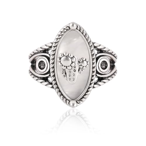 Montana West Wrangler Western Couture's Bohemian Turquoise Cuff Ring for Women Cowgirl Size 7 - color: Silver-Gray