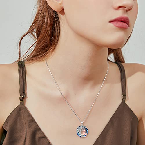 YFN Tree of Life Necklace Sterling Silver Crystal Jewelry Graduation Birthday Gifts for Women - color: Yoga