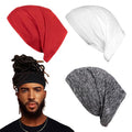 Leeven Sleep Shower Cap mens bonnet Long Hair Dread Loc Cap Long Braid Cap Elastic Dreadlock Tube for Men Woman - color: Black, Red, Gray, White