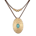 Boho Necklaces for Women Chunky Circle Necklace Layered Boho Circle Leather Choker Necklace Long Vintage Necklaces Bohemian Jewlery Gifts - style: Boho Choker Necklace