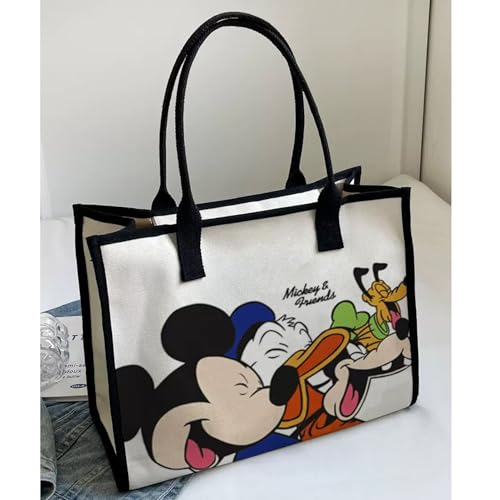 Cute Canvas Tote Bag with Zipper & Inner Pocket, Reusable Gift Bag for Women, Large Work Beach Travel Tote - color: M2