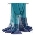 Xyueanlo Women's Chiffon Scarf Lightweight Scarves Fashion Elegant Floral Print Scarfs Shawls - color: Dark Green