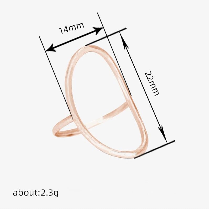 Classic Minimalist Geometric Ring 14K Gold Geometric Circle Knuckle Statement Rings Irregular Finger Rings Open Rings Shaped Geometric Ring for Women with Cubic Zirconia Statement Ring (Rose Gold 9) - color: Rose, size: 9