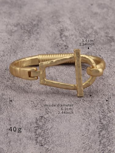 Gold Cuff Bracelet for Women Silver Beaded Bracelets Open Bangle Stackable Stretch Bead Bracelet Boho Jewelry Gifts for Wife Couple - style: Chunky Gold Bangle Bracelets