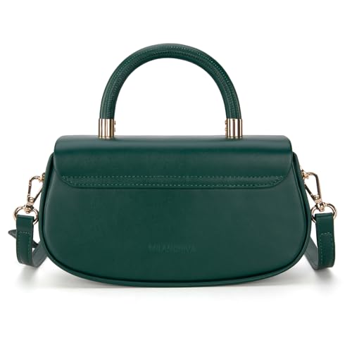 Milan Chiva Small Top Handle Purse for Women Elegant Crossbody Bag with Adjustable Strap for Evening Party & Daily Use - color: Green