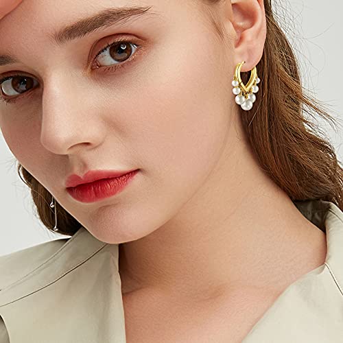 Huggie Earrings for Women 14K Gold Plated Earrings Dainty Statement Sterling Silver Cute Dangle Earring Hypoallergenic Huggie Hoop Earrings for Wome Trendy Prom Party Jewelry Gift - color: 2-Gold