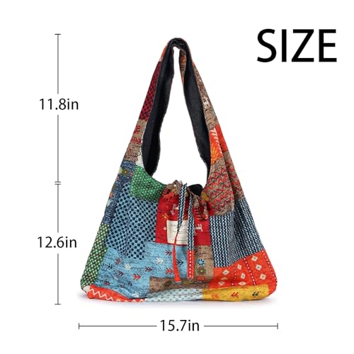 Boho purses Double-sided Tote Colorful boho bag for women - color: Black