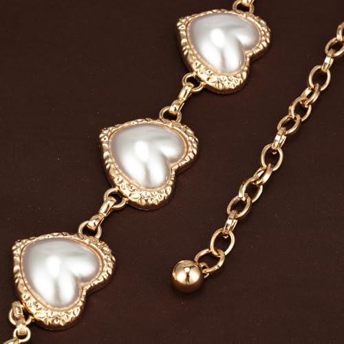 Luvatar Fashion Metal Waist Chain Belt Blouse Dress Sweater Chain Belt… - color: Golden-s95