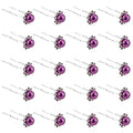 QIUTIMIY 20 Pack (Purple) Pearl Crystal Hair Pins Flower Rhinestone Hair Clips for Bridal Wedding Women Hair Jewelry Accessories, with Clear Container - color: Pearl Flower-Purple