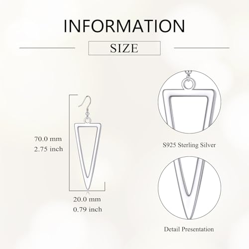 POPLYKE Sterling Silver/Rose Gold/Gold Plated Large Hoop Earrings Circle Dangle Drop Earrings for Women 40 50 60 70 80mm - color: Triangle, size: 50mm